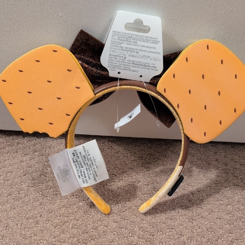 Disney World Disney Eats S'mores Sparkling Bow Minnie Mickey Ears Headband NWT - Picture 3 of 8
